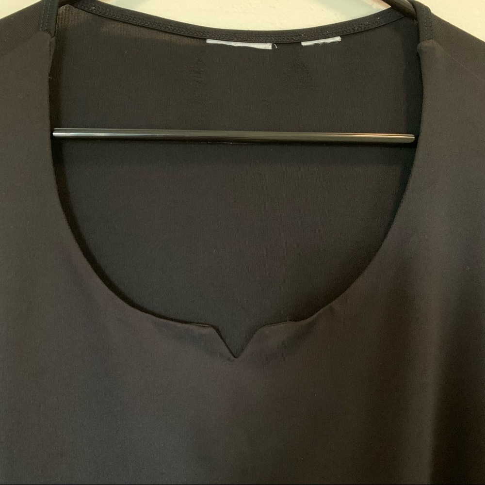 Black Jersey Blouse 3/4 Sleeve - XL